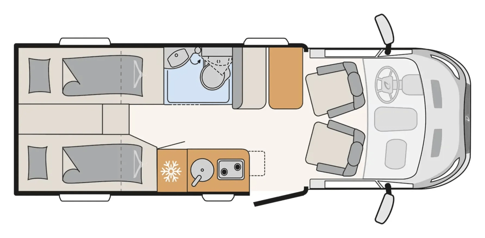 Grundriss Dethleffs Globebus Go T 45