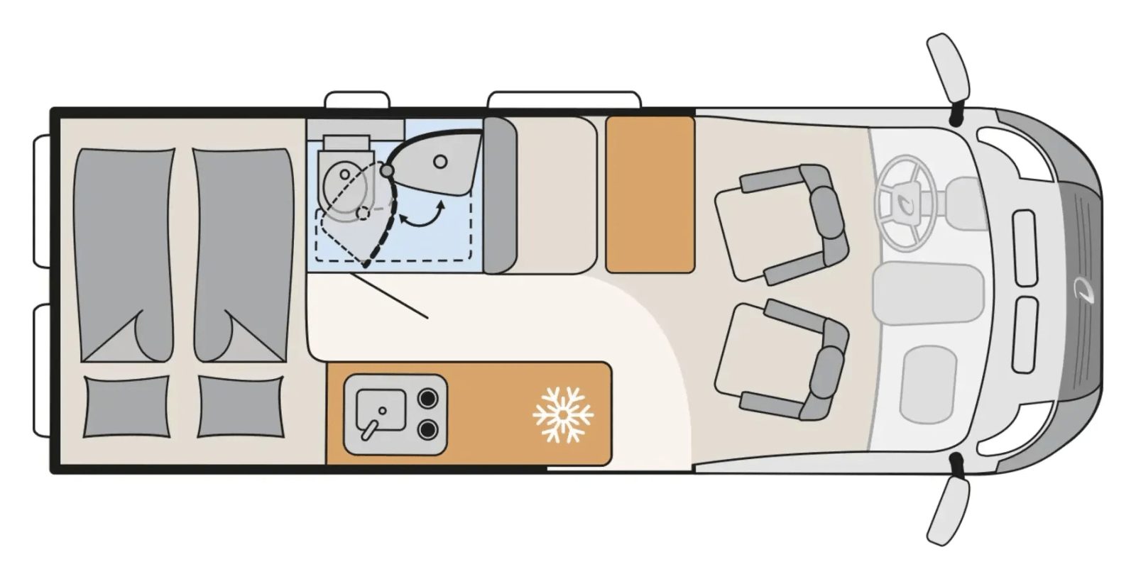 Grundriss Dethleffs Globetrail Citroën 600 DS