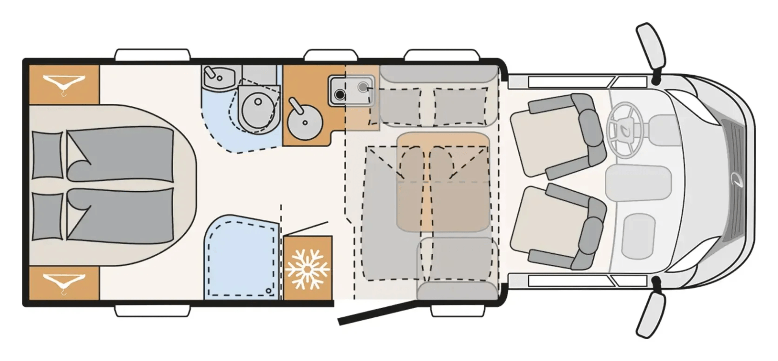 Grundriss Dethleffs Just Camp T 6752 DBL