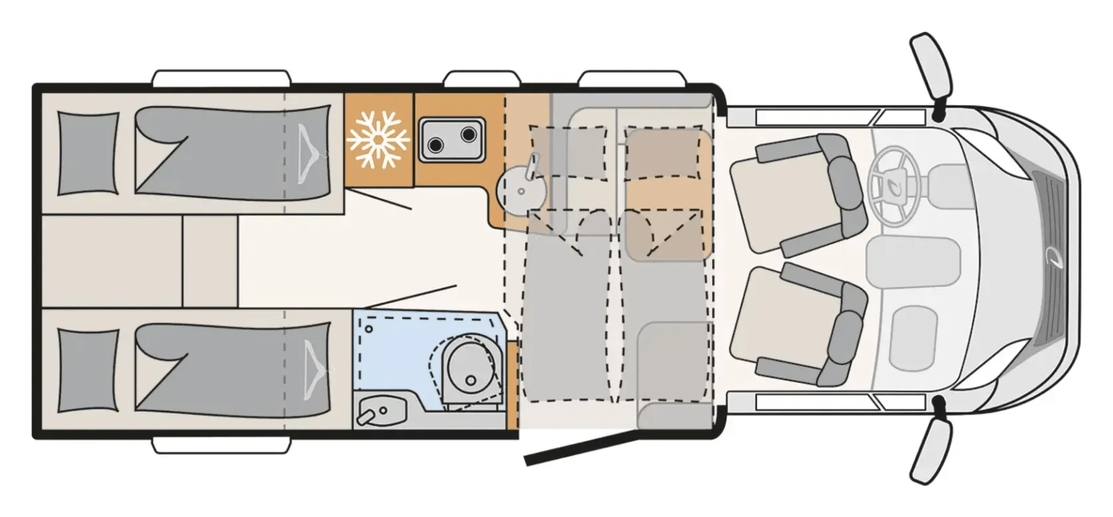 Grundriss Dethleffs Just Camp T 6812 EB