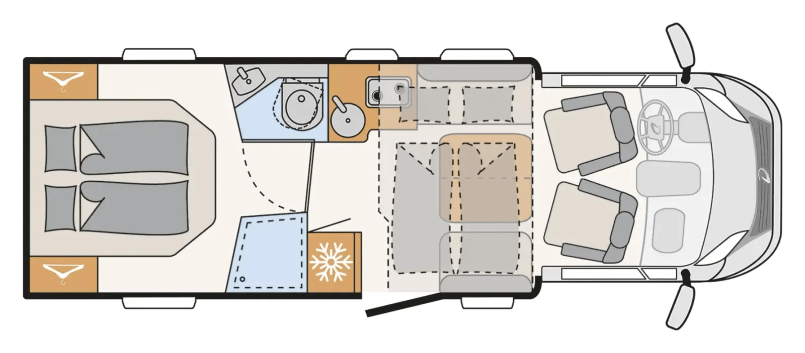 Grundriss Dethleffs Just Camp T 7052 DBL