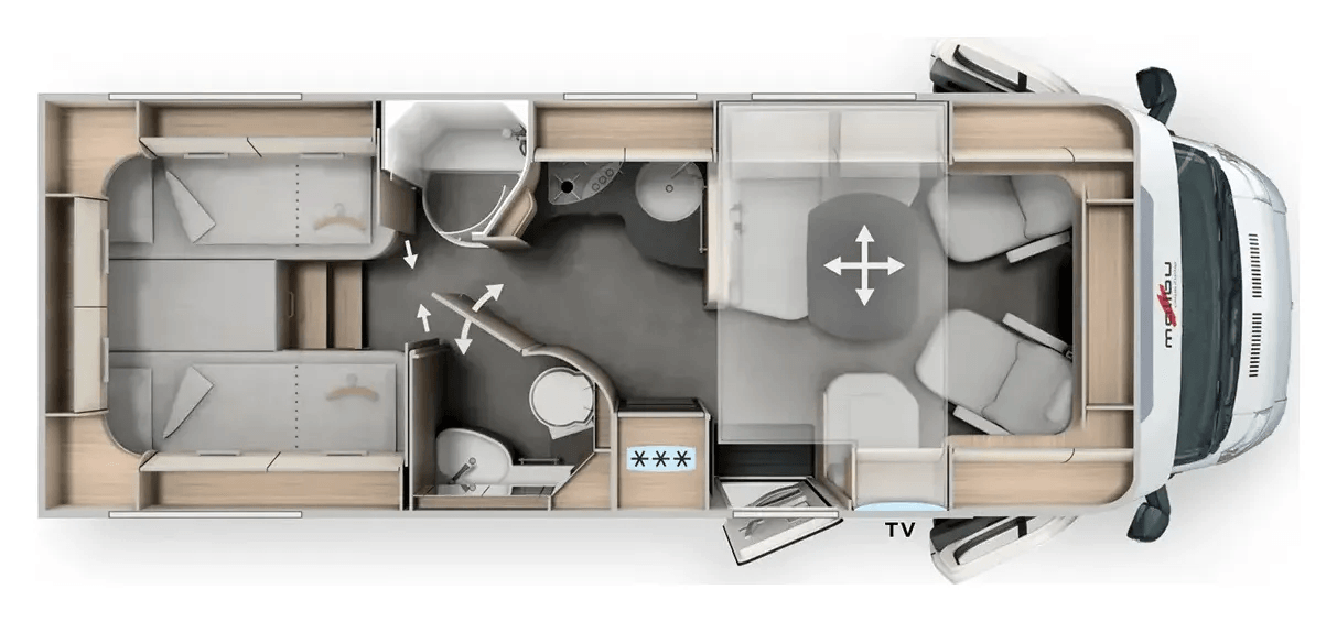 Grundriss Malibu Reisemobile T 490 RB-LE